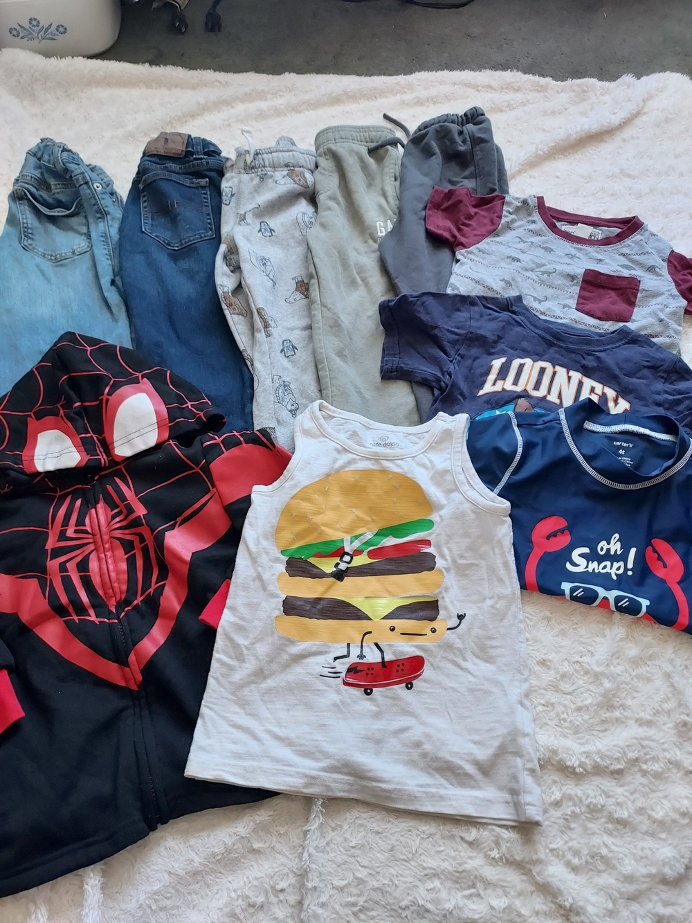 BUNDLE (10 pcs) 4-4T Toddler Boy Mixed Clothes School Play Casual Cool Weather